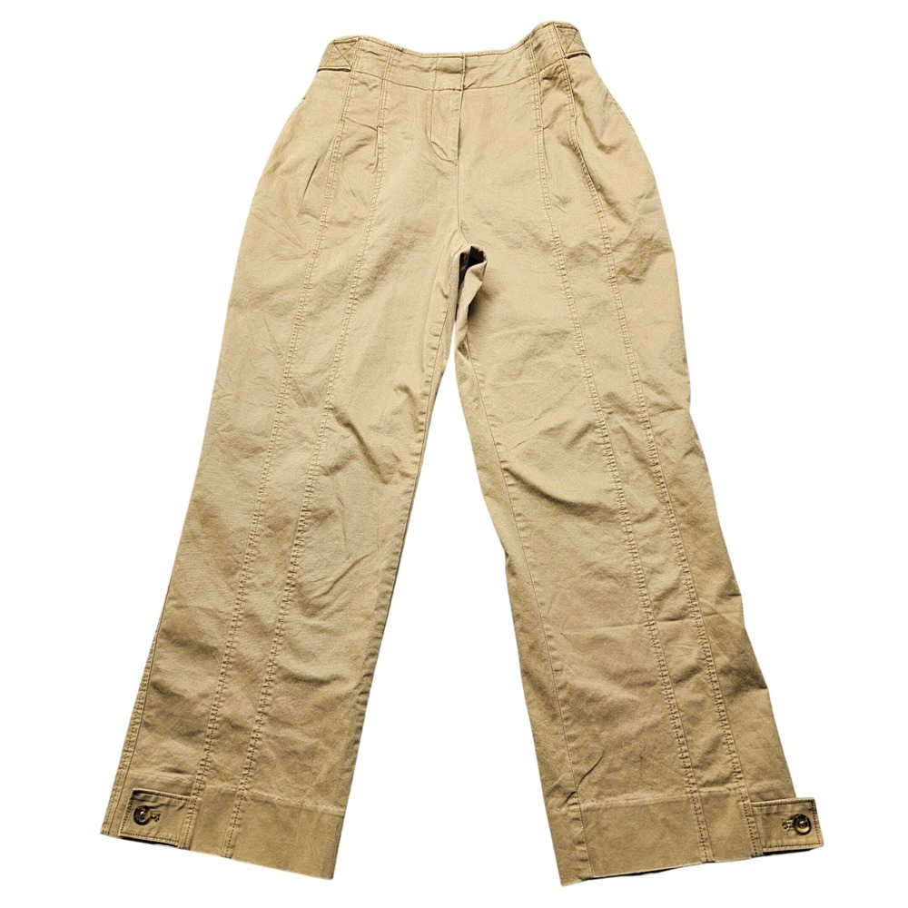 Banana Republic Airforce Khaki Pants Women 4 Pleated Ultra High-Rise Relaxed Fit